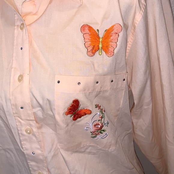 Softwear western embroidered floral sequined long sleeve button down shirt - Picture 5 of 11